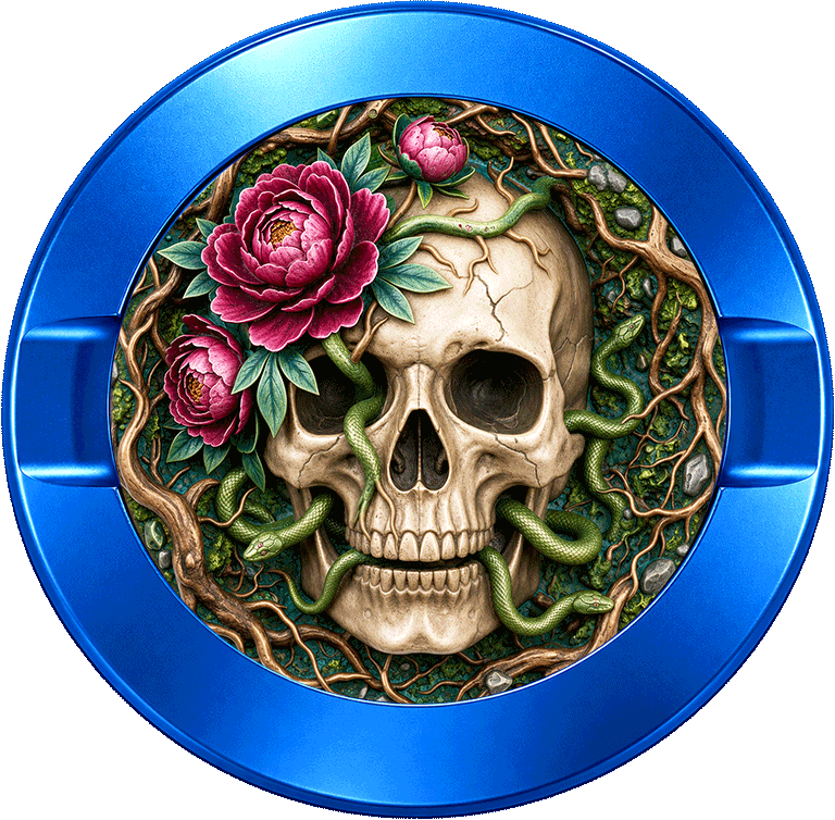 Skull Roses Roots Snakes