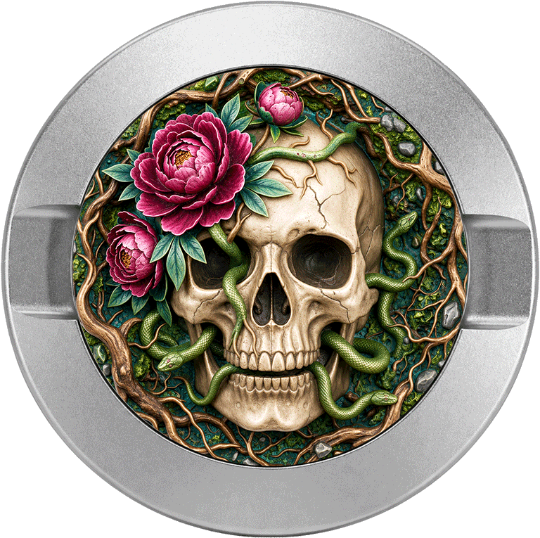 Skull Roses Roots Snakes