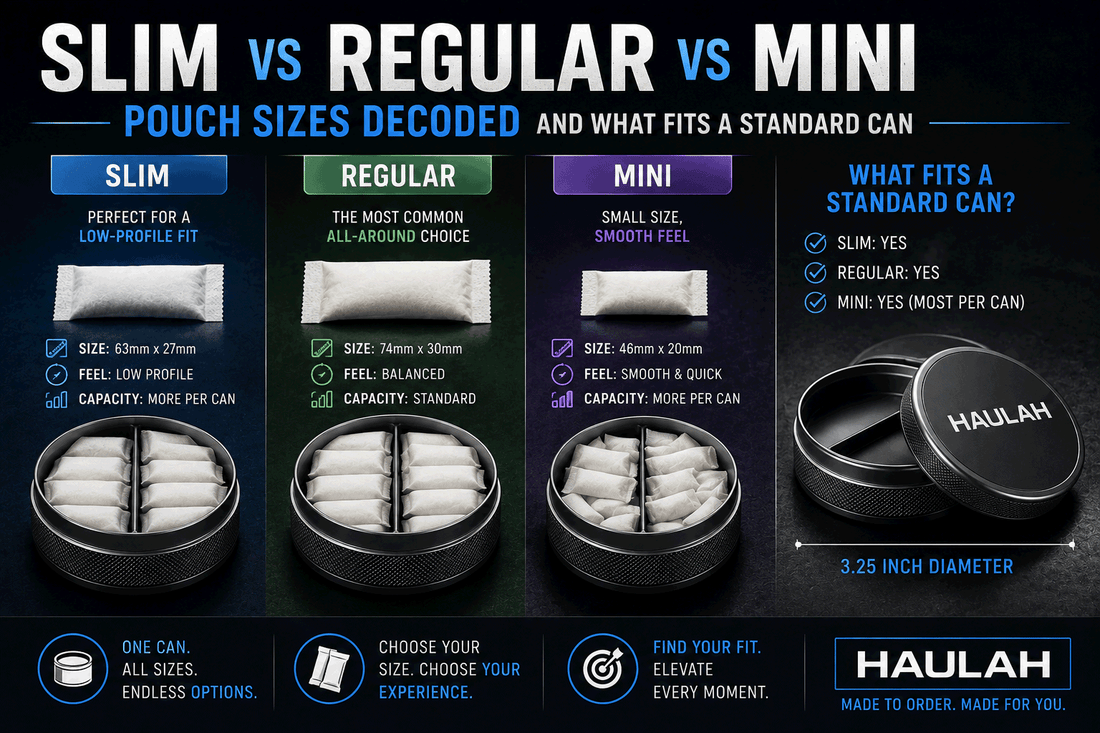 Slim vs. Regular vs. Mini: Pouch Sizes Decoded (And What Fits a Standard Can)