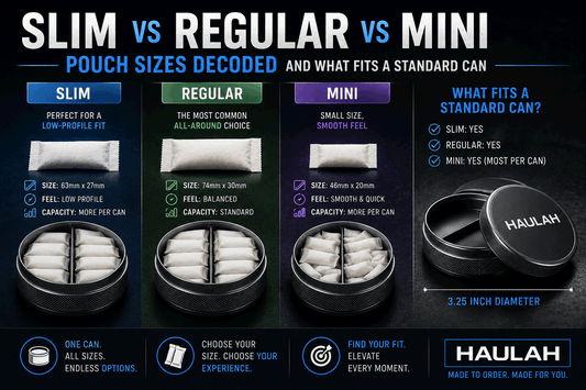 Slim vs. Regular vs. Mini: Pouch Sizes Decoded (And What Fits a Standard Can)