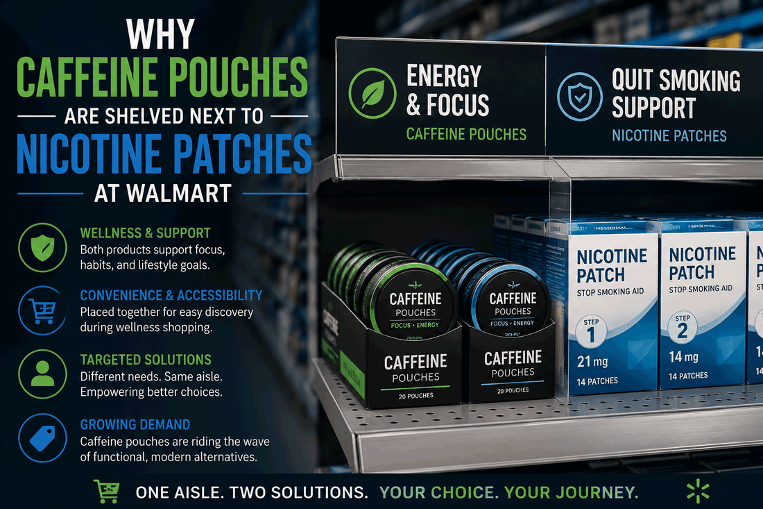 Why Caffeine Pouches Are Shelved Next to Nicotine Patches at Walmart