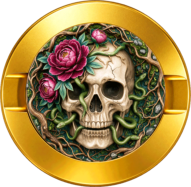 Skull Roses Roots Snakes