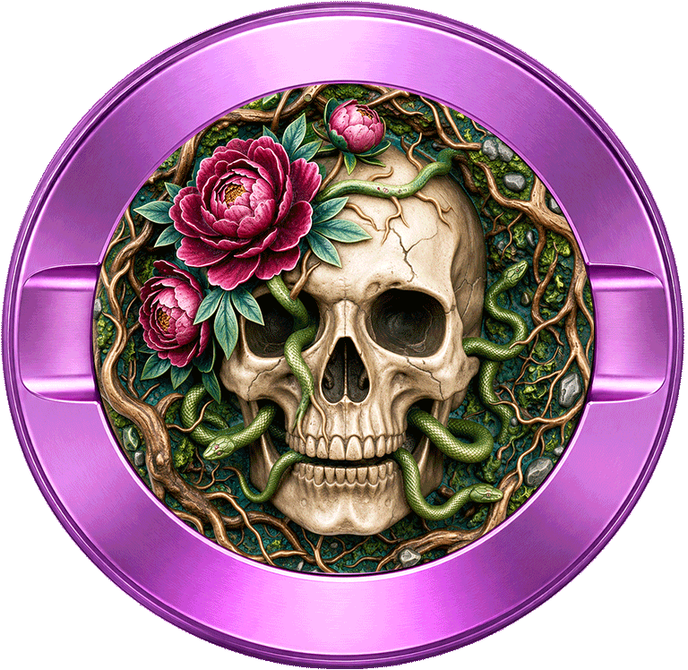 Skull Roses Roots Snakes